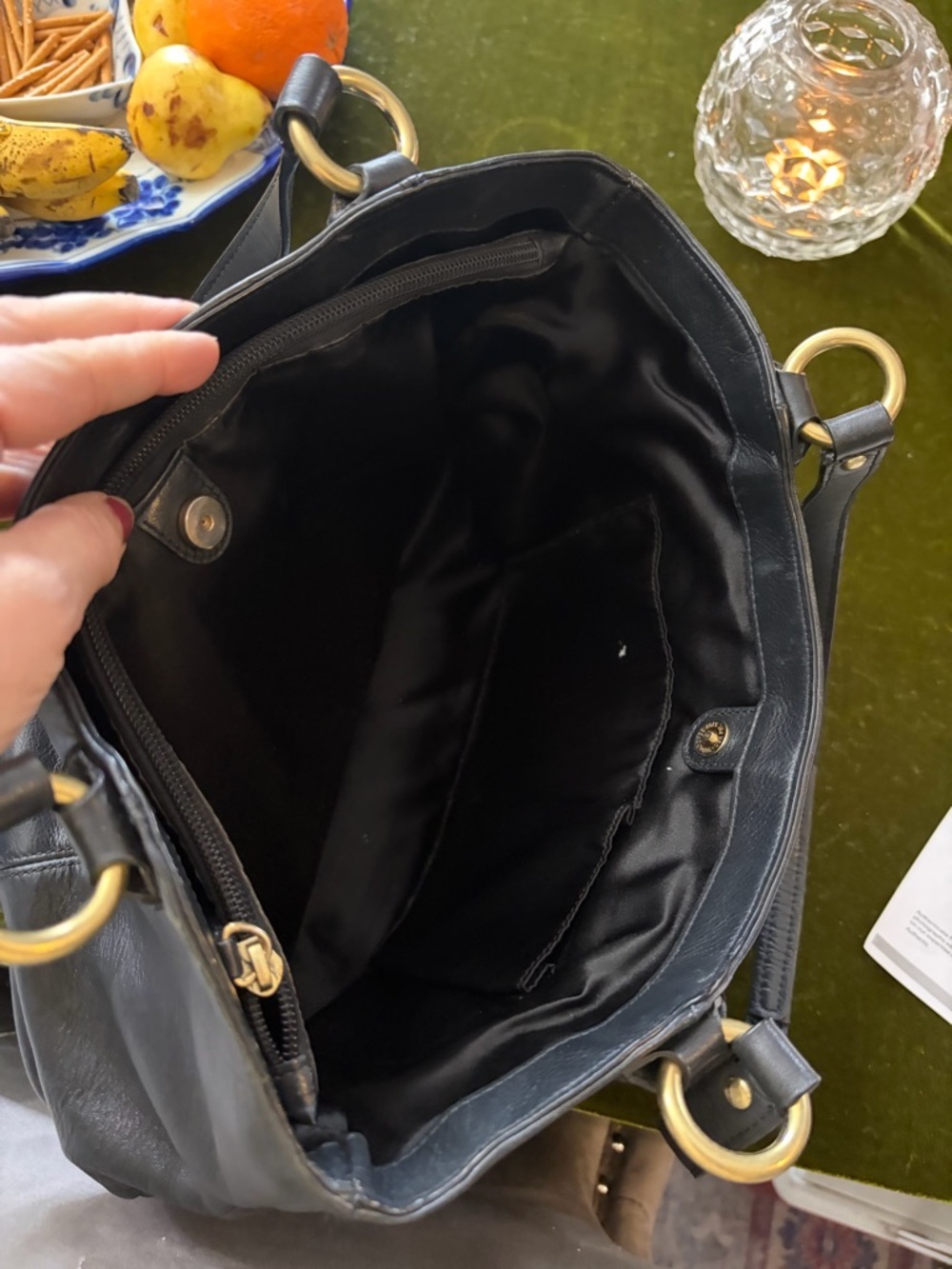 Coach Black Shoulder Bag Buckle Accent Gold Hardware Inner Pockets - Picture 7 of 16